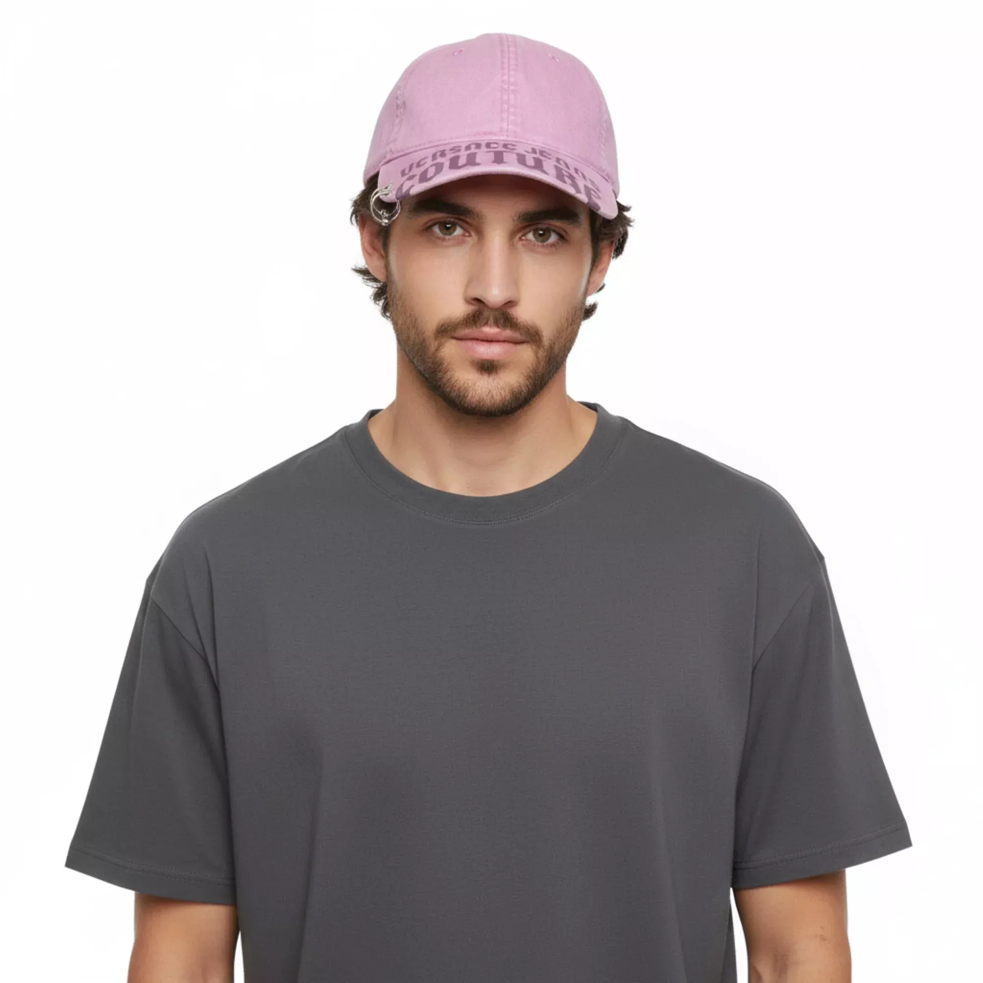 Versace Jeans Couture Quartz Rose Gothic Logo Print Baseball Cap