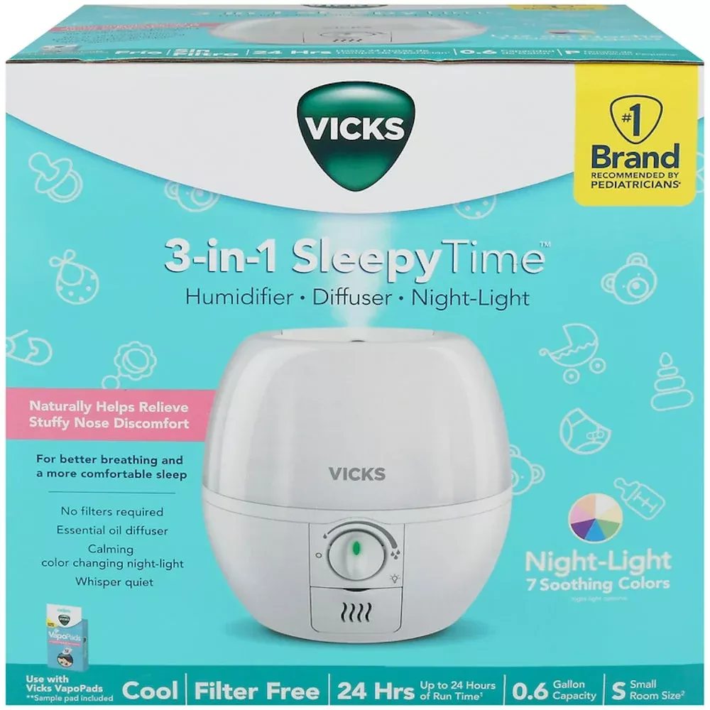 Vicks 3-in-1 Sleepy Time Humidifier Diffuser Nightlight