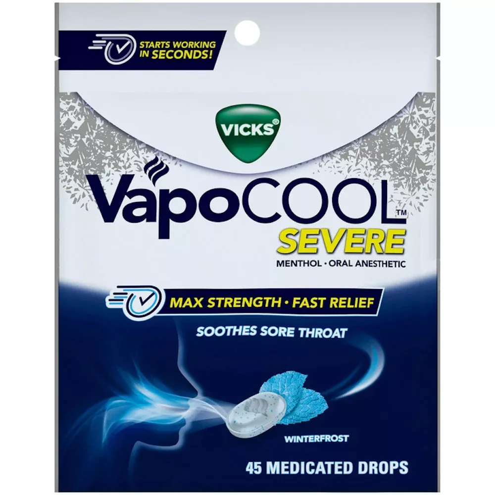 Vicks VapoCool™ Severe Max Strength Medicated Drops – Winterfrost (45ct)