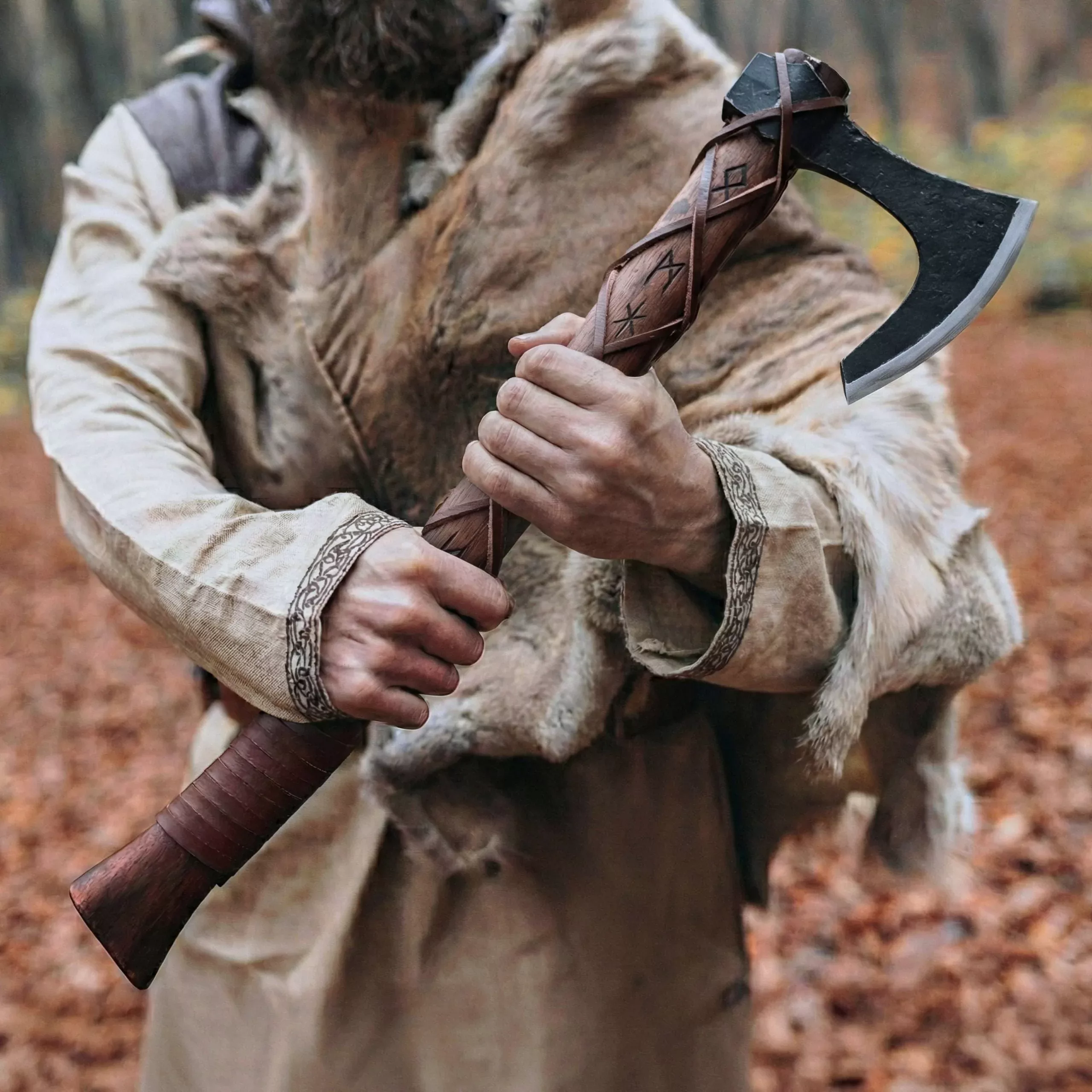 Viking Bearded Axe "Skeggox" – Runic Battle Axe