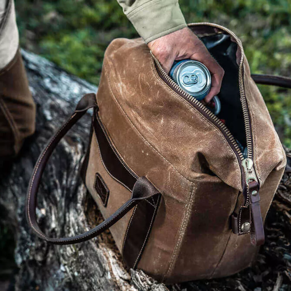 White Wing Leather & Waxed Canvas Cooler