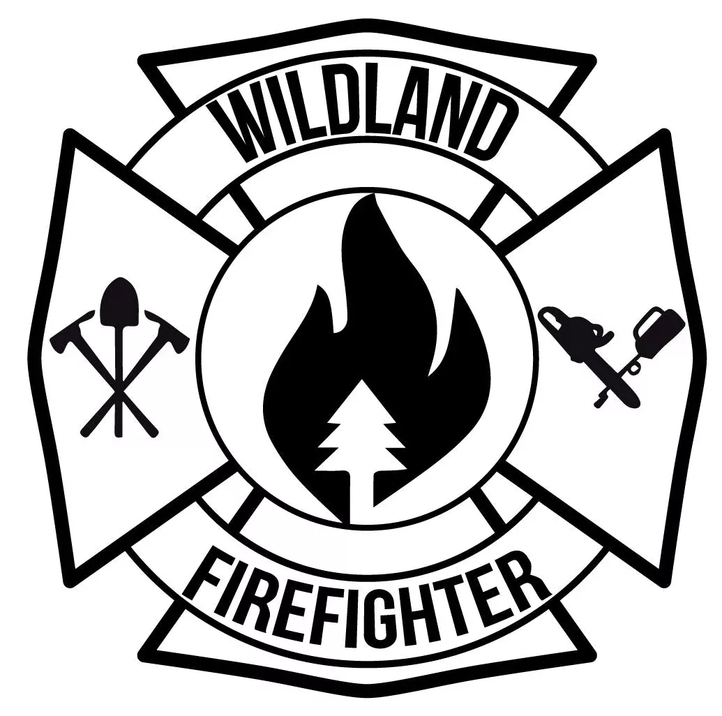 WILDLAND FIREFIGHTER MALTESE CROSS WINDOW DECAL