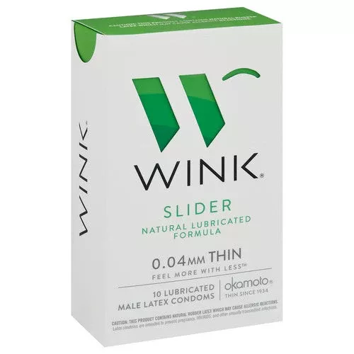 Wink™ Slider Naturally Lubricated Condoms – Thin