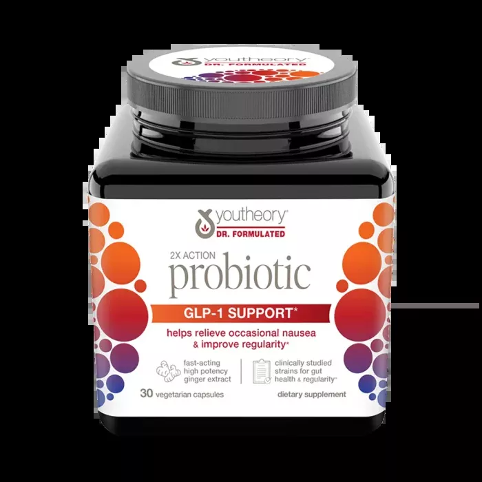 Youtheory 2 X Action Probiotic GLP-1 Support, 30 Caps