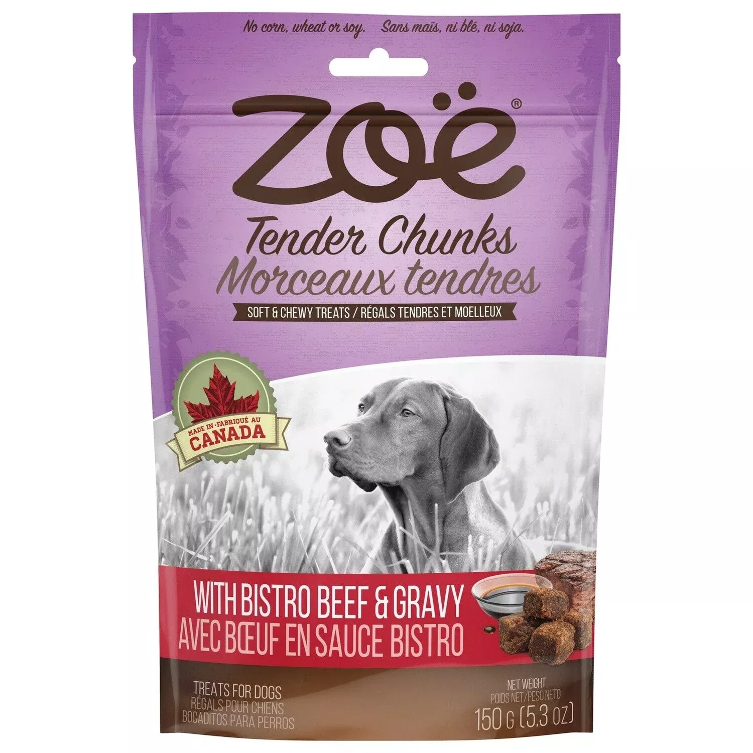 Zoe Tender Chunks Beef & Gravy Dog Treats - 5.3 Oz